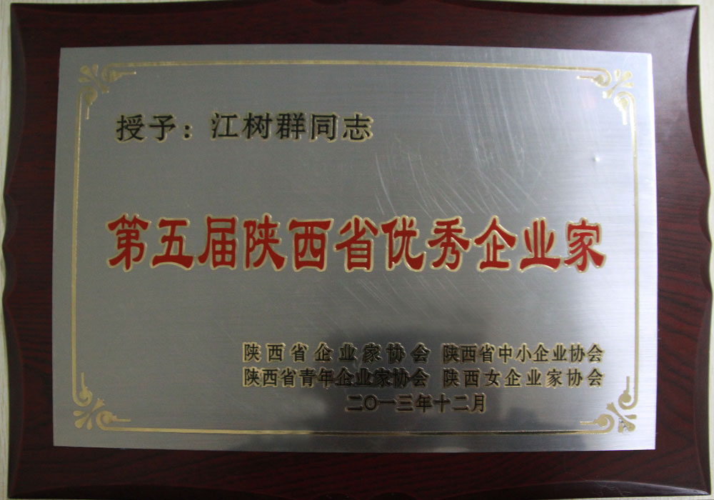 2013年集團(tuán)創(chuàng)始人榮獲第五屆陜西省優(yōu)秀企業(yè)家稱(chēng)號(hào)